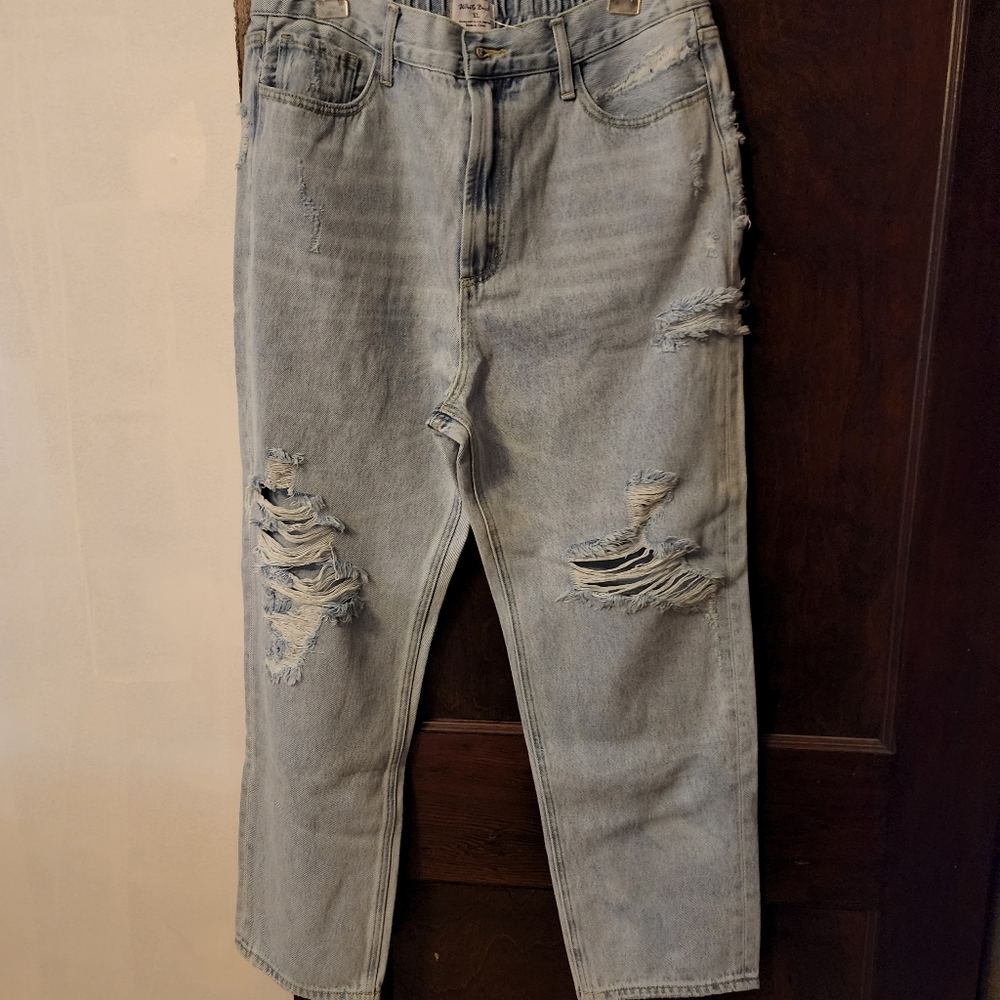 Womens White Birch distressed jeans.